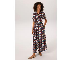 Sommerkleid ANISTON CASUAL, Damen, Gr. 40, N-Gr, bordeaux, hellbeige, schwarz, blau, Web, Obermaterial: 100% Viskose, bedruckt, gemustert, figurumspielend lang, Kleider Sommerkleid, mit trendfarbenem,