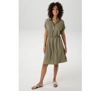Sommerkleid ANISTON CASUAL, Damen, Gr. 40, N-Gr, grün (khaki), Crêpe, Obermaterial: 100% Polyester, Strukturmuster, unifarben, figurumspielend knieumspielend, Umschlagbund, Kleider Sommerkleid, mit Sm