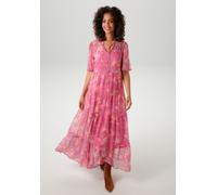 Sommerkleid ANISTON CASUAL, Damen, Gr. 42, N-Gr, pink (pink, sand, orange, rot, gelb, lavendel, rot, wollweiß, rosa, apricot, zimt), Chiffon, Obermaterial: 100% Polyester. Futter: 100% Polyester, Pais