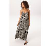 Sommerkleid ANISTON CASUAL, Damen, Gr. 42, N-Gr, schwarz, wollweiß, Single Jersey, Obermaterial: 95% Viskose, 5% Elasthan, bedruckt, gemustert, lässig geschnitten knöchelfrei, Rundhals, Kleider Sommer