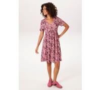 Sommerkleid ANISTON CASUAL, Damen, Gr. 46, N-Gr, bordeaux, rosé, lachs, lavendel, schwarz, Single Jersey, Obermaterial: 95% Viskose, 5% Elasthan, bedruckt, geblümt, figurumspielend kniefrei, V-Ausschn