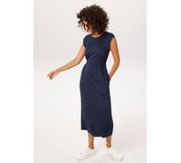 Sommerkleid ANISTON CASUAL, Damen, Gr. 48, N-Gr, blau, Piqué, Obermaterial: 67% Viskose, 33% Polyester, unifarben, figurumspielend wadenlang, Rundhals, Kleider Sommerkleid, mit fixiertem Bindegürtel,