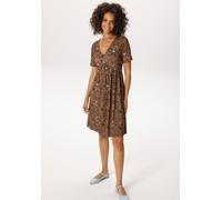 Sommerkleid ANISTON CASUAL, Damen, Gr. 48, N-Gr, braun, hellbraun, anthrazit, graublau, grün, lachs, weiß, Single Jersey, Obermaterial: 95% Viskose, 5% Elasthan, bedruckt, figurumspielend kniefrei, V-