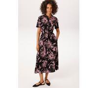 Sommerkleid ANISTON CASUAL, Damen, Gr. 48, N-Gr, schwarz, rosa, Web, Obermaterial: 100% Viskose, bedruckt, geblümt, figurumspielend knöchelfrei, Kleider Sommerkleid, mit grafischen Blumendruck - jedes
