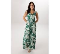 Sommerkleid ANISTON SELECTED, Damen, Gr. 36, N-Gr, grün, sanftes weiß, Single Jersey, Obermaterial: 95% Viskose, 5% Elasthan, bedruckt, geblümt, gemustert, figurumspielend knöchellang, V-Ausschnitt, v