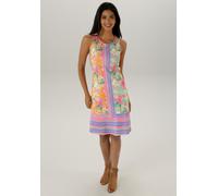 Sommerkleid ANISTON SELECTED, Damen, Gr. 40, N-Gr, bunt (flieder, pink, beige, orange, hellgrün, dunkelgrün, rosa, mintgrün, braun), Milano Rib, Obermaterial: 85% Viskose, 10% Polyester, 5% Elasthan,