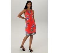 Sommerkleid ANISTON SELECTED, Damen, Gr. 46, N-Gr, schwarz (rot, hellblau, blau, hellgrün, grün, weiß, rose, lila, türkis, petrol, schwarz, gelb,), Milano Rib, Obermaterial: 85% Viskose, 10% Polyester