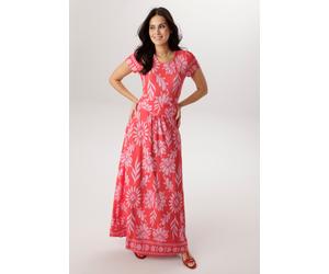 Sommerkleid ANISTON SELECTED, Damen, Gr. 46, N-Gr, weiß, neutral, Single Jersey, Obermaterial: 95% Viskose, 5% Elasthan, bedruckt, geblümt, gemustert, figurumspielend knöchellang, Rundhals, Kleider So
