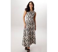 Sommerkleid ANISTON SELECTED, Damen, Gr. 48, N-Gr, natur, beige, anthra, schwarz, camel, Jersey, Obermaterial: 95% Viskose, 5% Elasthan, bedruckt, gemustert, gestreift, figurumspielend wadenlang, Rund