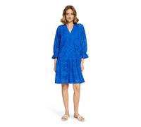 Sommerkleid BETTY BARCLAY "Damen mit 3/4 Arm", Damen, Gr. 42, Normalgrößen, adria blau, Obermaterial: 100% Baumwolle. Futter: 100% Baumwolle, ausgestellt kurz, V-Ausschnitt, Kleider Sommerkleid (22208
