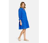 Sommerkleid BETTY BARCLAY "Damen mit 3/4 Arm", Damen, Gr. 46, Normalgrößen, adria blau, Obermaterial: 100% Baumwolle. Futter: 100% Baumwolle, ausgestellt kurz, V-Ausschnitt, Kleider Sommerkleid (22208