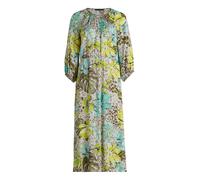 Sommerkleid BETTY BARCLAY "Damen mit Rundhalsausschnitt", Damen, Gr. 38, Normalgrößen, beige, gelb, Obermaterial: 100% Viskose; Besatz: 100% Viskose, figurumspielend lang, Rundhals, Kleider Sommerklei