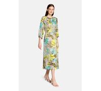 Sommerkleid BETTY BARCLAY "Damen mit Rundhalsausschnitt", Damen, Gr. 44, Normalgrößen, beige, gelb, Obermaterial: 100% Viskose; Besatz: 100% Viskose, figurumspielend lang, Rundhals, Kleider Sommerklei