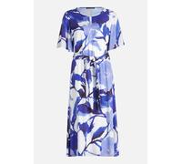 Sommerkleid BETTY BARCLAY "Damen mit Rundhalsausschnitt", Damen, Gr. 44, Normalgrößen, blau (weiß, blau), Obermaterial: 100% Viskose, figurumspielend lang, Rundhals, Kleider Sommerkleid (88586942-44) 