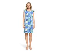 Sommerkleid BETTY BARCLAY "Damen mit Rundhalsausschnitt", Damen, Gr. 46, Normalgrößen, blau, grün, Obermaterial: 100% Viskose, figurumspielend kurz, Rundhals, Kleider Sommerkleid (87729543-46) blau, g