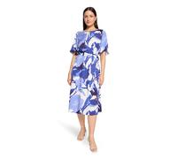 Sommerkleid BETTY BARCLAY "Damen mit Rundhalsausschnitt", Damen, Gr. 48, Normalgrößen, blau (weiß, blau), Obermaterial: 100% Viskose, figurumspielend lang, Rundhals, Kleider Sommerkleid (88586942-48)