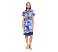Sommerkleid BETTY BARCLAY "Damen mit überschnittenen Ärmeln", Damen, Gr. 48, Normalgrößen, blau, weiß, Obermaterial: 100% Viskose, figurumspielend kurz, Kleider Sommerkleid (89320363-48) blau, weiß
