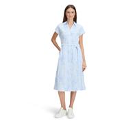 Sommerkleid BETTY & CO "Damen mit Stickerei", Damen, Gr. 46, Normalgrößen, weiß, hellblau, Obermaterial: 76% Baumwolle, 24% Polyester, lässig geschnitten lang, Kleider Sommerkleid (86060656-46) weiß,