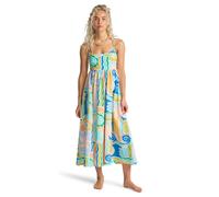 Sommerkleid BILLABONG "Island Life Midi", Damen, Gr. XL, US-Größen, blau multi, Obermaterial: 85% Walkfrottier, 15% Leinen;, Kleider Sommerkleid (89874233-XL) blau multi