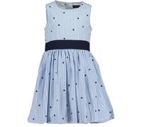 Sommerkleid BLUE SEVEN, Mädchen, Gr. 104, N-Gr, hl blau, Web, Obermaterial: 100% Baumwolle, bedruckt, gestreift, regular fit, Rundhals, Kleider Sommerkleid, im zeitlosem Streifen-Design mit tollem Her