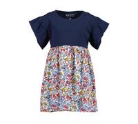 Sommerkleid BLUE SEVEN, Mädchen, Gr. 104, N-Gr, ultramarin, Jersey, Obermaterial: 100% Baumwolle, bedruckt, geblümt, unifarben, regular fit, Rundhals, Volant, Kleider Sommerkleid, mit tollen Rüschen a
