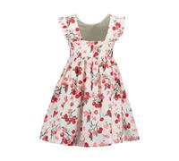 Sommerkleid BLUE SEVEN, Mädchen, Gr. 122, N-Gr, sanftes weiß, Web, Obermaterial: 100% Baumwolle, bedruckt, Basic knielang, Rundhals, Flügelärmel, Kleider Sommerkleid (37275235-122) sanftes weiß