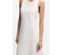 Sommerkleid BOSS ORANGE "Delinna Premium Damenmode", Damen, Gr. 40, N-Gr, open weiß 118, Web, Obermaterial: 53% Leinen, 47% Viskose, unifarben, regular fit Midi, Rundhals, Kleider Sommerkleid, aus sof