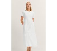 Sommerkleid BUGATTI, Damen, Gr. S, Normalgrößen, beige (20, ecru), 95% Baumwolle, 5% Elasthan, unifarben, normal, Kleider Sommerkleid, mit Raffungen (54751066-S)