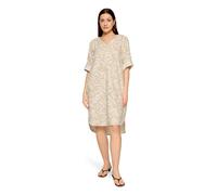 Sommerkleid CARTOON "Damen mit Muster", Damen, Gr. 38, Normalgrößen, nature, cream, Obermaterial: 55% Leinen, 45% Viskose, lässig geschnitten lang, V-Ausschnitt, Kleider Sommerkleid (77528934-38) natu