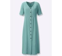 Sommerkleid CASUAL LOOKS "Kleid", Damen, Gr. 46, Normalgrößen, grün (salbei), Web, 55% Leinen, 45% Viskose, unifarben, lang, V-Ausschnitt, Kleider Sommerkleid (29176467-46) salbei