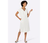 Sommerkleid CASUAL LOOKS "Kleid", Damen, Gr. 46, Normalgrößen, weiß, 100% Baumwolle, unifarben, knielang, V-Ausschnitt, Kleider Sommerkleid (55770818-46) weiß
