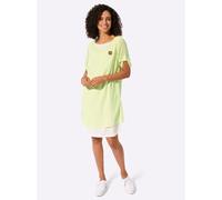 Sommerkleid CASUAL LOOKS "Webkleid", Damen, Gr. 52, Normalgrößen, pistazie, ecru, 100% Polyester, unifarben, kurz, Rundhals, Kleider Sommerkleid (48979029-52) pistazie, ecru