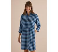 Sommerkleid CECIL, Damen, Gr. 3XL (48), US-Größen, blau (easy blau), Stoff, 100% Viskose, kariert, normal knieumspielend, V-Ausschnitt, Bündchen, Kleider Sommerkleid, aus Viskose (32932850-XXXL) easy