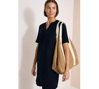 Sommerkleid CECIL, Damen, Gr. M (40), US-Größen, universal blau, Stoff, 55% Leinen, 45% Viskose, unifarben, comfort fit knieumspielend, Rundhals, normaler Saum, Kleider Sommerkleid, knielang (23469505