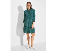 Sommerkleid CECIL, Damen, Gr. S (38), US-Größen, grün (fir grün), Stoff, 100% Viskose, bedruckt, gerade kniefrei, V-Ausschnitt, Bündchen, Kleider Sommerkleid, mit Knopfleiste (18240211-S) fir grün
