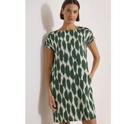 Sommerkleid CECIL, Damen, Gr. XL (44), US-Größen, grün (vanilleweiß), Stoff, 100% Viskose, bedruckt, normal knielang, Rundhals, abgesteppt, Kleider Sommerkleid, aus Viskose (38719333-XL) vanilleweiß