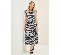 Sommerkleid CECIL, Damen, Gr. XS36, US-Größen, grau (volcanic grau), Stoff, 100% Viskose, unifarben, normal wadenlang, V-Ausschnitt, abgesteppt, Kleider Sommerkleid, in Unifarbe (98670168-XS) volcanic