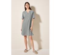 Sommerkleid CECIL, Damen, Gr. XS36, US-Größen, grün (balmy khaki), Web, 65% Baumwolle, 35% Modal, gestreift, comfort fit kniefrei, Rundhals, Bündchen, Kleider Sommerkleid, knielang (76674164-XS) balmy