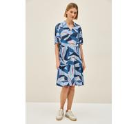 Sommerkleid CECIL, Damen, Gr. XXL (46), US-Größen, blau (urban navy blau), Stoff, 100% Viskose, bedruckt, normal knieumspielend, V-Ausschnitt, abgesteppt, Kleider Sommerkleid, mit allover Print (61618