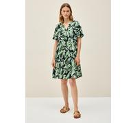 Sommerkleid CECIL, Damen, Gr. XXL (46), US-Größen, grün (ink grün), Stoff, 100% Viskose, bedruckt, normal knielang, V-Ausschnitt, ausgestellter Saum, Kleider, mit allover Blumenprint (27311067-XXL) in