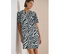 Sommerkleid CECIL, Damen, Gr. XXL (46), N-Gr, schwarz-weiß (palm breeze grün), Web, Obermaterial: 86% Viskose, 14% Nylon, bedruckt, bequem ca. Mitte Oberschenkel, V-Ausschnitt, Kleider Sommerkleid, Sp