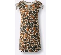 Sommerkleid champagner-schoko-bedruckt 44/46