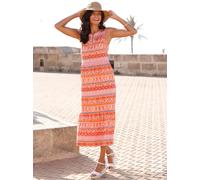 Sommerkleid CLASSIC BASICS "Kleid", Damen, Gr. 23, Kurzgrößen, orange (papaya, terra, bedruckt), Jersey, 100% Baumwolle, bedruckt, ethno, gemustert, mehrfarbig, lang, Rundhals, Kleider Sommerkleid (94