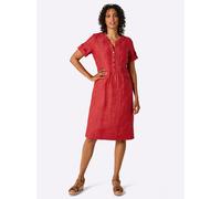 Sommerkleid CREATION L PREMIUM "Leinen-Kleid", Damen, Gr. 50, Normalgrößen, rot, meliert, Web, 100% Leinen, unifarben, knielang, Rundhals, Kleider Sommerkleid (81368647-50) rot, meliert