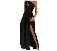 Sommerkleid Damen Abendkleid Sexy Trägerlos Aushöhlen Neckholder Hohe Taille Maxikleid mit Schlitz Elegant Lange Kleider Cocktailkleid Abendkleider Maxikleider Lang Partykleid Ballkleid Festkleid