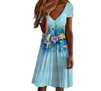 Sommerkleid Damen Blusenkleid,Kleid Für Taufe Damen,Sommerkleid Damen Kurz,Wadenlanges Kleid,Kleid Glitzer,Sommerkleider Figurumspielend,Silberhochzeit Kleid,Sommerkleider In Kurzgrößen