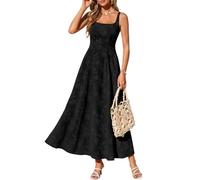 Sommerkleid Damen Elegant Boho Kleid A Linie Ärmellos Maxikleid Curvy Festliche Kleider Sommer Swing Partykleid Tailliert Blumenkleid Lang Schicke Sommerkleider Leicht Und Luftig