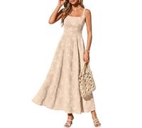 Sommerkleid Damen Elegant Boho Kleid A Linie Ärmellos Maxikleid Curvy Festliche Kleider Sommer Swing Partykleid Tailliert Blumenkleid Lang Schicke Sommerkleider Leicht Und Luftig