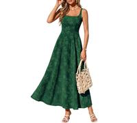Sommerkleid Damen Elegant Boho Kleid A Linie Ärmellos Maxikleid Curvy Festliche Kleider Sommer Swing Partykleid Tailliert Blumenkleid Lang Schicke Sommerkleider Leicht Und Luftig