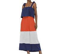 Sommerkleid Damen Elegant Geschenke für Frauen 1950er Polka Dots Retro Rockabilly Swing Kleid Ärmellos Kleid Sexy Rückenfreies Träger Freizeit Strandkleid Knielange Mode Dress A-Linie Kleid Tank